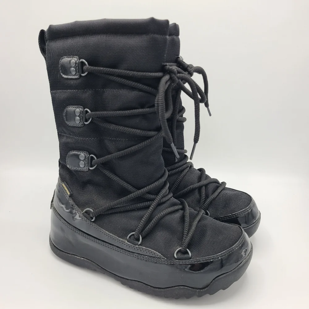FitFlop Blitz Boot Snow Boot Black Patent Leather Snugtech Waterproof 6